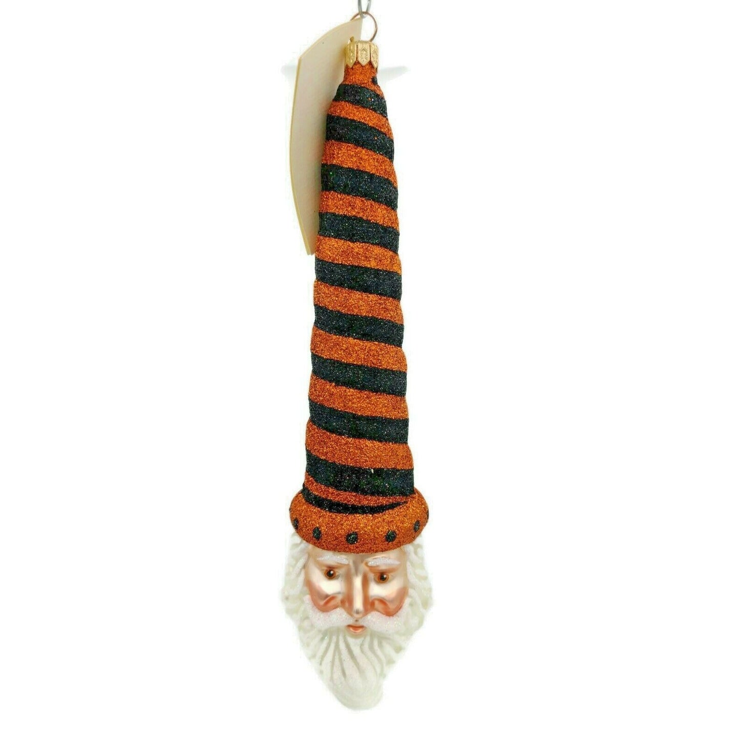 Patricia Breen Sucre Santa Halloween Black Orange Stripe Christmas Ornament 2038