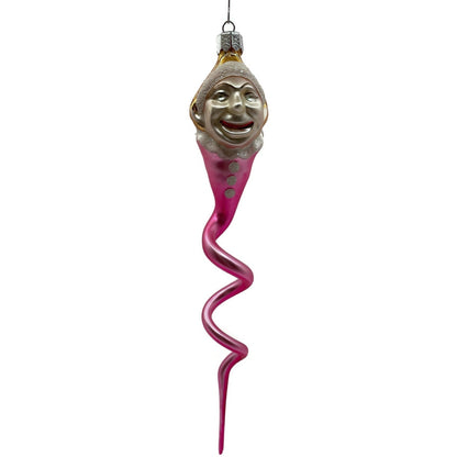 Christopher Radko Clown Snake Pink Gold Jester Spiral Twist Christmas Ornament