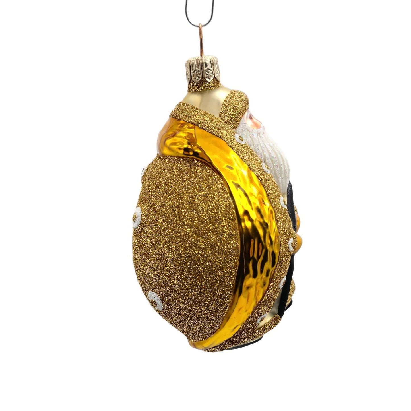 Patricia Breen Santa Ladybug Gold White Glittered Spring Holiday Tree Ornament