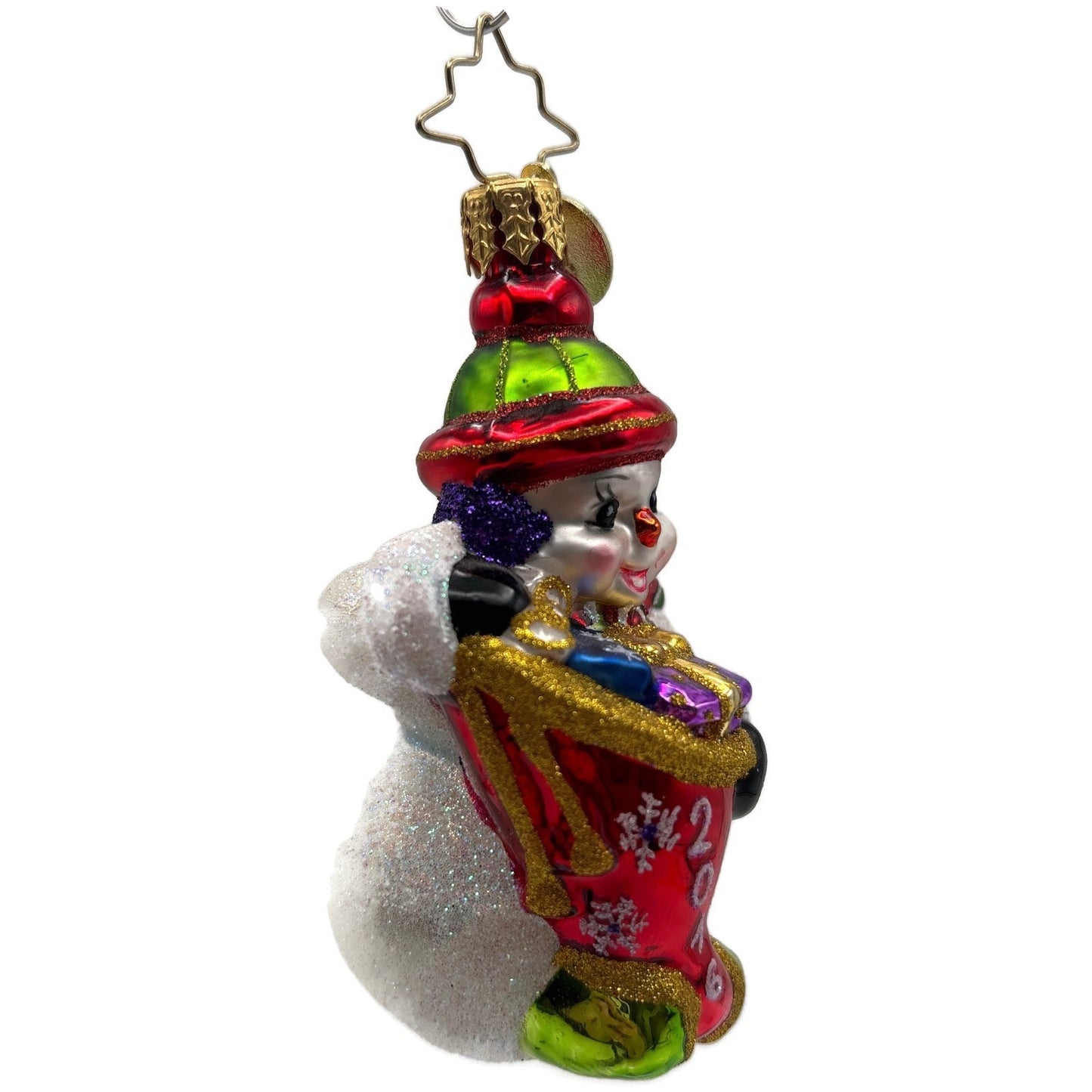 Christopher Radko A Year To Give Gem Snowman Glass Christmas Ornament 1018368