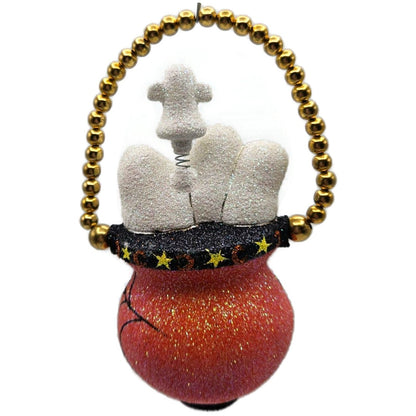 Patricia Breen Ghostly Cauldron Moons Orange Stars Halloween Christmas Ornament
