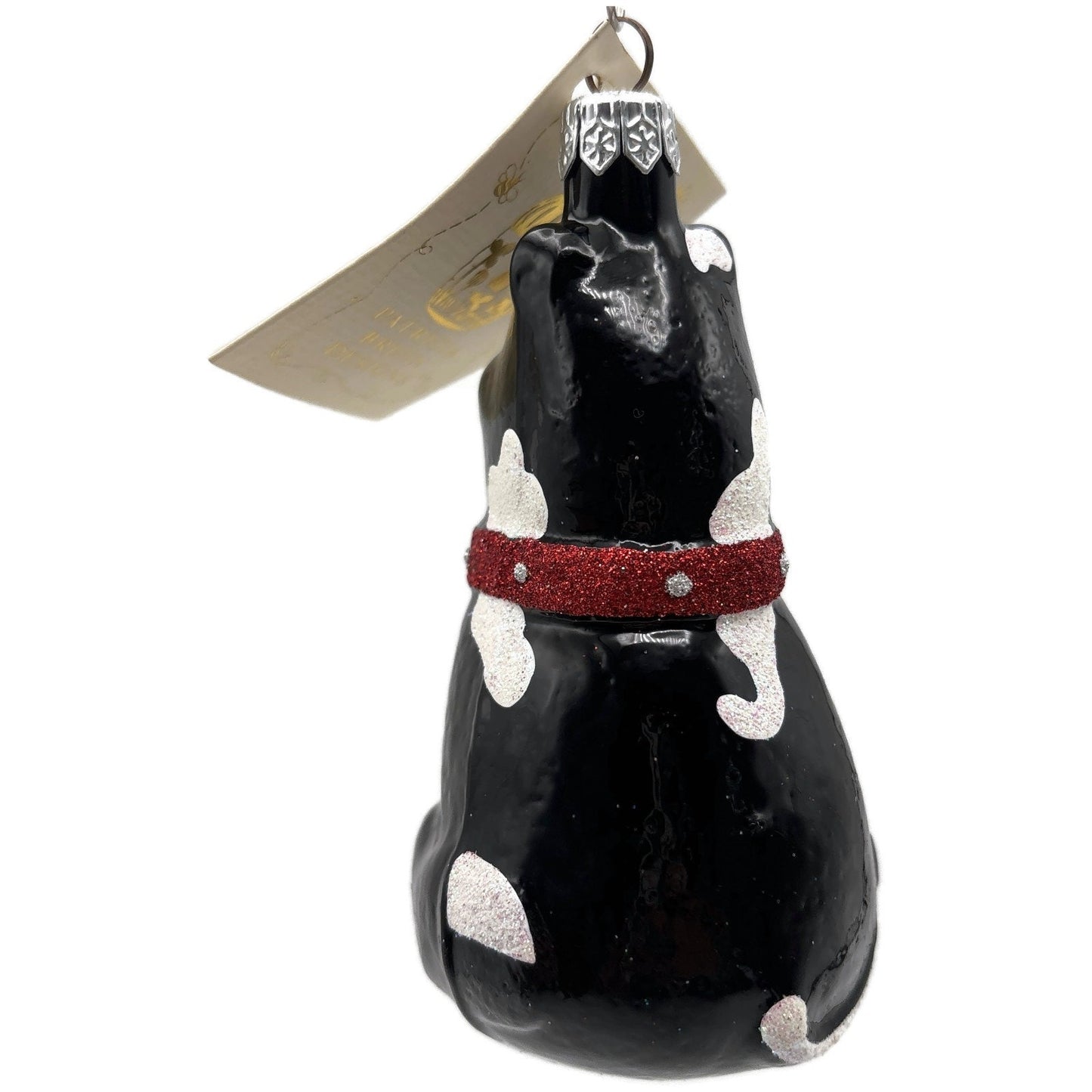 Patricia Breen Laughing Dog Black Fangs Sitting Pet Christmas Tree Ornament