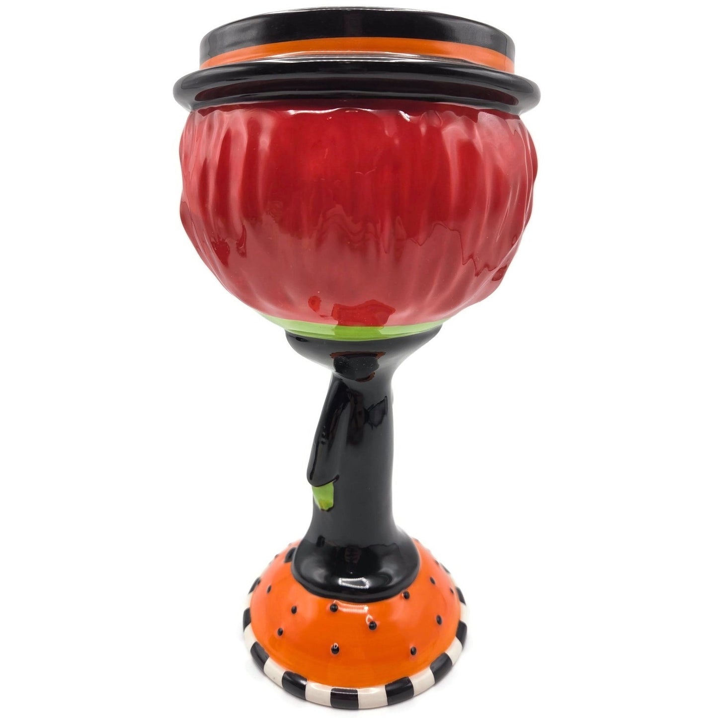 Department 56 Halloween Google Eye Goblet Witch Glass Candy Dish Party Decor