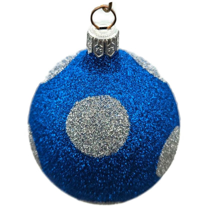 Patricia Breen Egg Blue Silver Polka Dot Easter Christmas Tree Ornament TCS