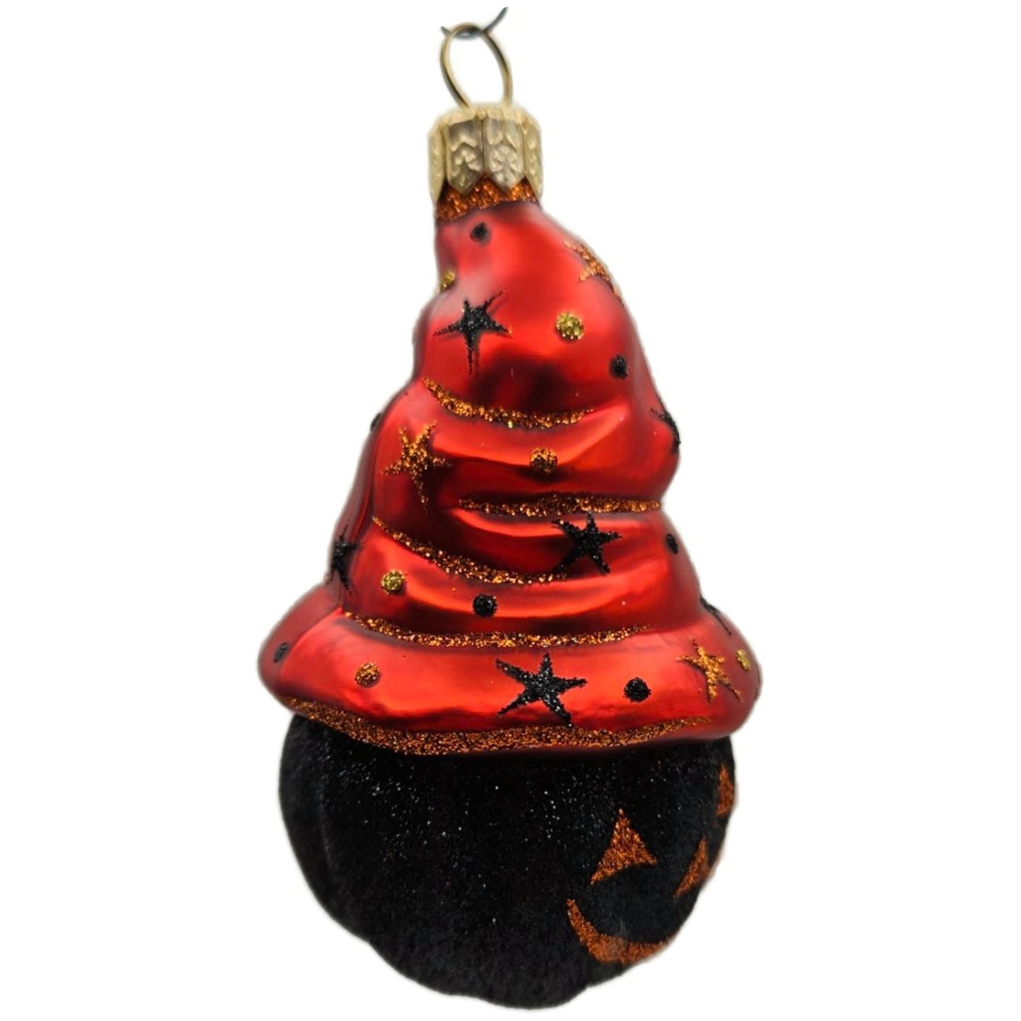 Patricia Breen Bewitched Pumpkin Black Orange Stars Halloween Christmas Ornament