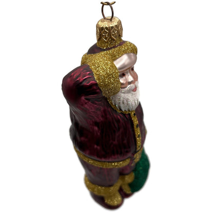 Patricia Breen A Santa For Thomas Bordeaux Green Sack Christmas Tree Ornament