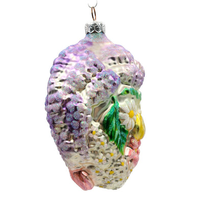 Patricia Breen Arcimbaldi Santa Purple White Flowers Spring Christmas Ornament