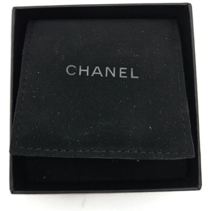 Co Co Chanel Brooch Pin Striped Enamel White Navy Blue with Velvet Pouch Box Tag