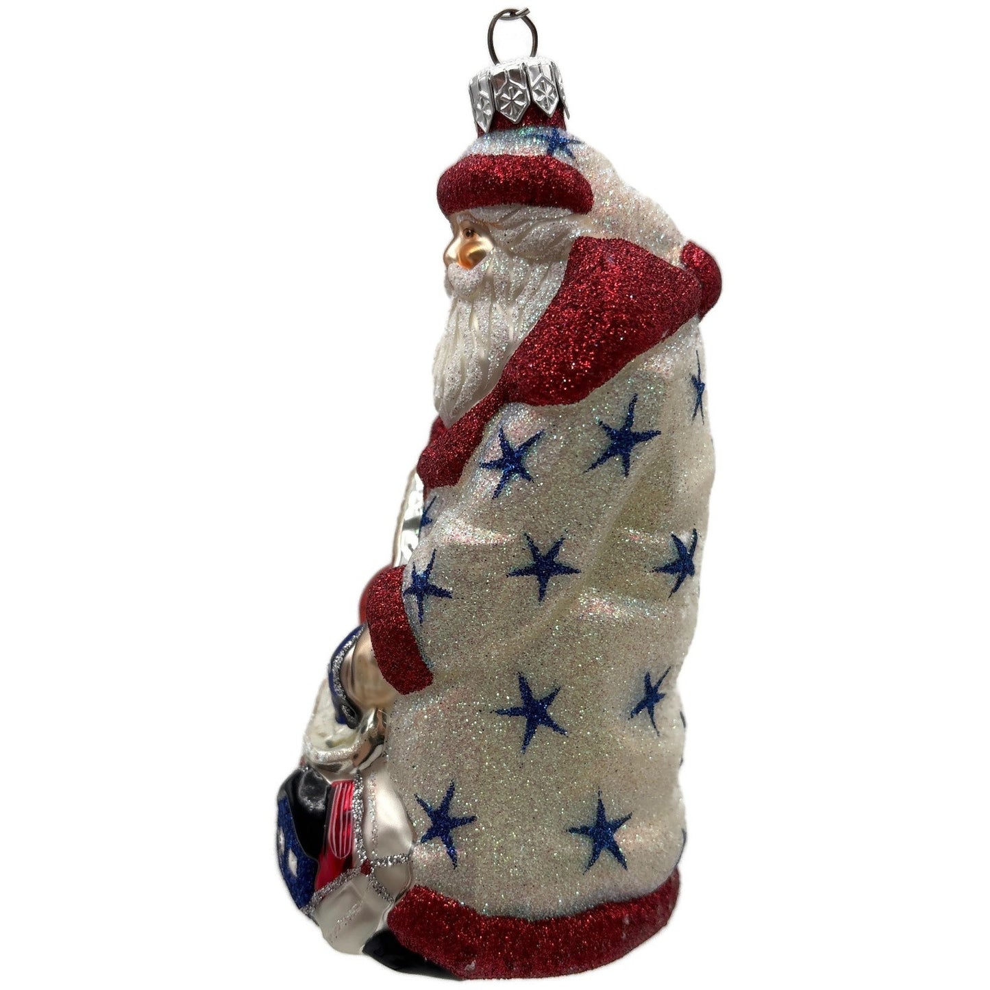 Patricia Breen Presents Pearl With Stars Patriotic Santa Christmas Tree Ornament