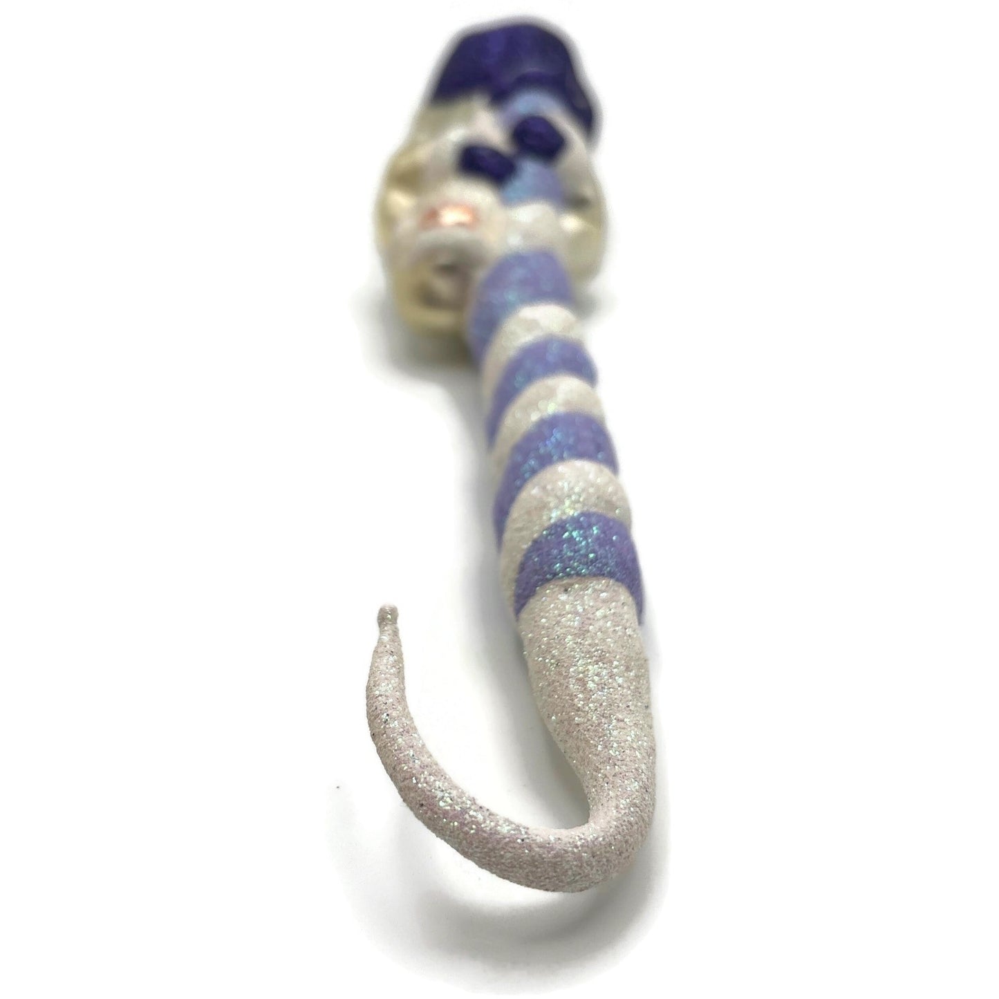 Patricia Breen Peppermint Santa Lavender Purple Stripe Christmas Ornament HCB