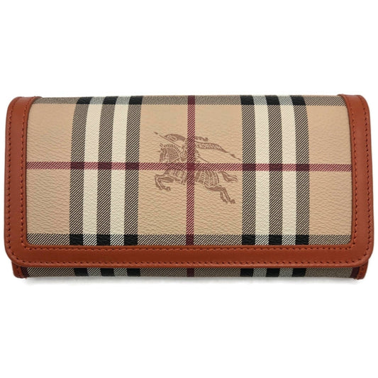 Burberry London Haymarket Check Penrose Continental Wallet Tangerine New