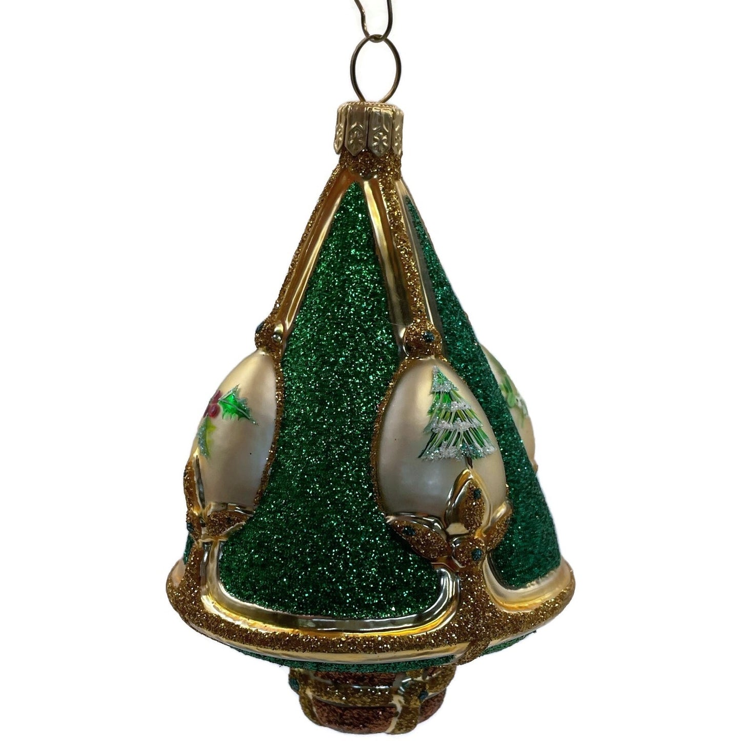 Patricia Breen Ornament Perchins Tree Green Holly Poinsettia Christmas Tree