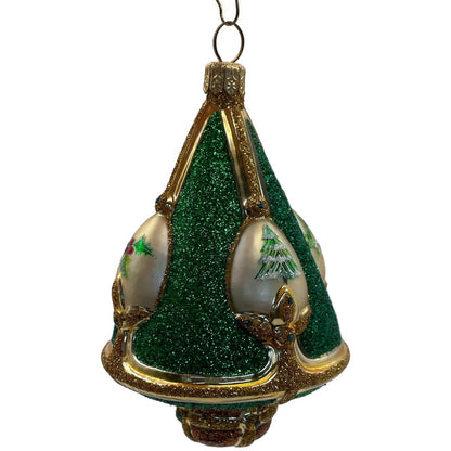 Patricia Breen Ornament Perchins Tree Green Holly Poinsettia Christmas Tree