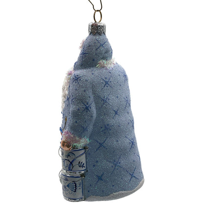 Patricia Breen Ornament Painterly Santa Chinoiserie Blue Striped Christmas Tree