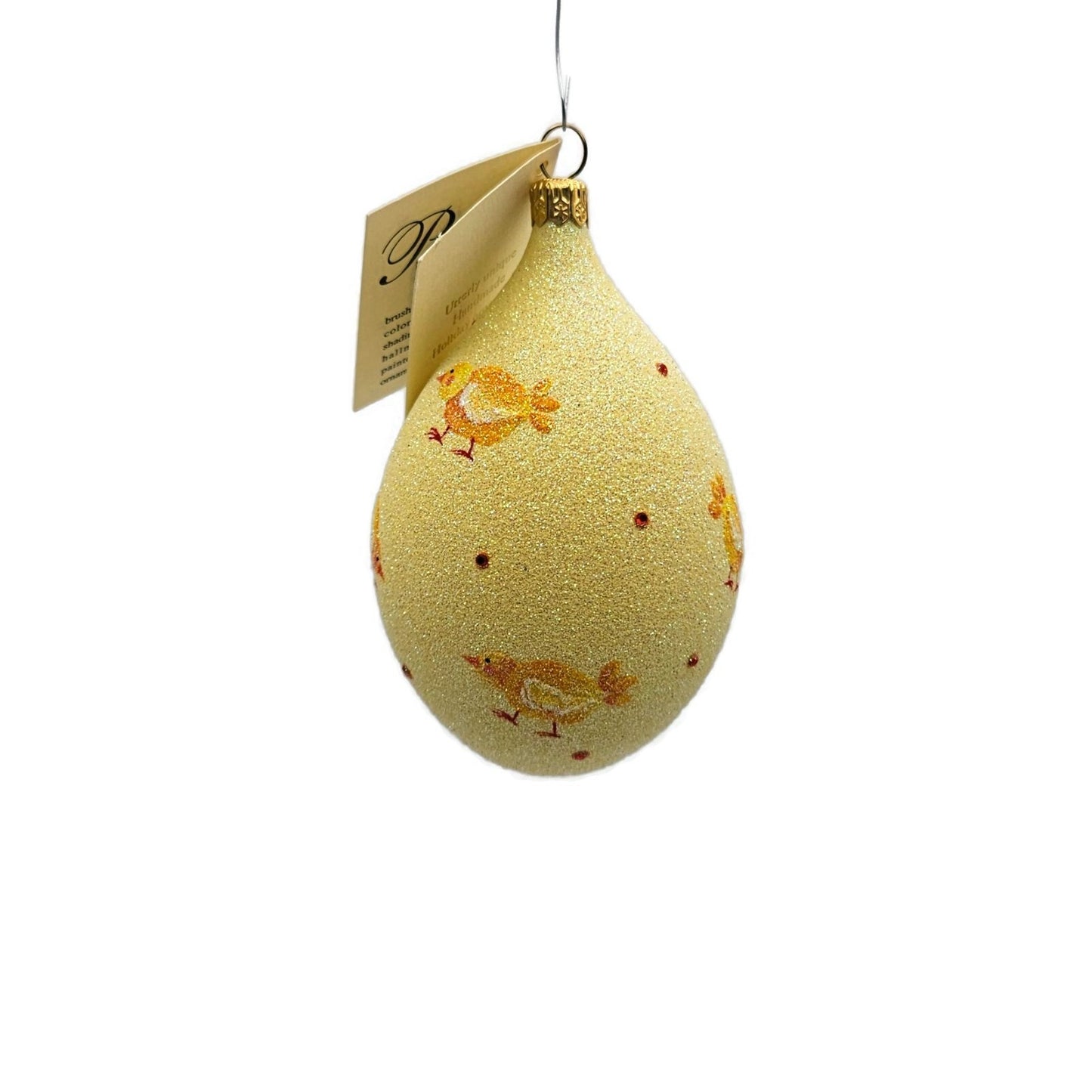 Patricia Breen Chick Egg Yellow Blown Glass Easter Christmas Tree Ornament