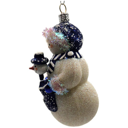 Patricia Breen Snowy Surprise Blue Snowman Striped Scarf Christmas Tree Ornament