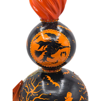 Patricia Breen All Hallows Eve Finial Orange Black Village Halloween Tree Topper