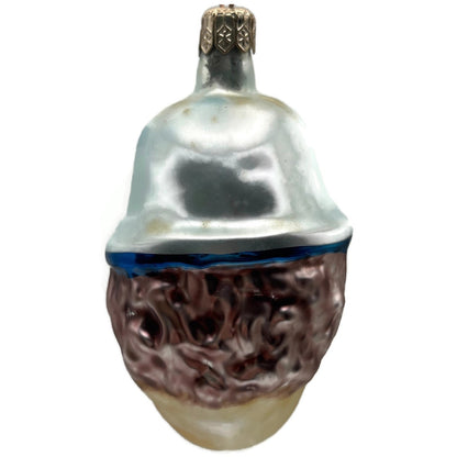 Christopher Radko Charlie Chaplin Head Black Hat Glass Christmas Tree Ornament