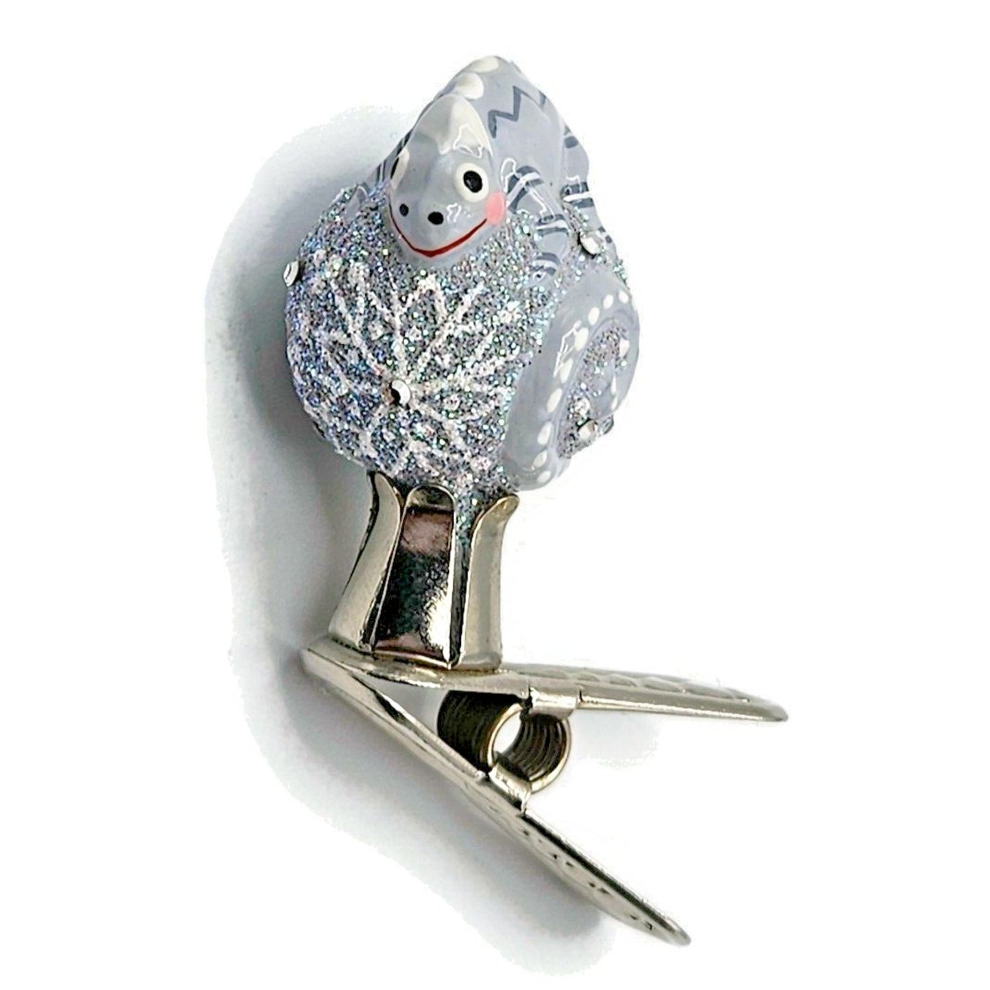 Patricia Breen Petite Miniature Chameleon Platinum Clip Christmas Ornament 2782