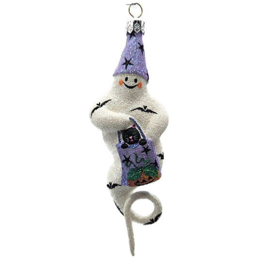 Patricia Breen Halloween Trickster Black Cat Lavender Ghost Christmas Ornament