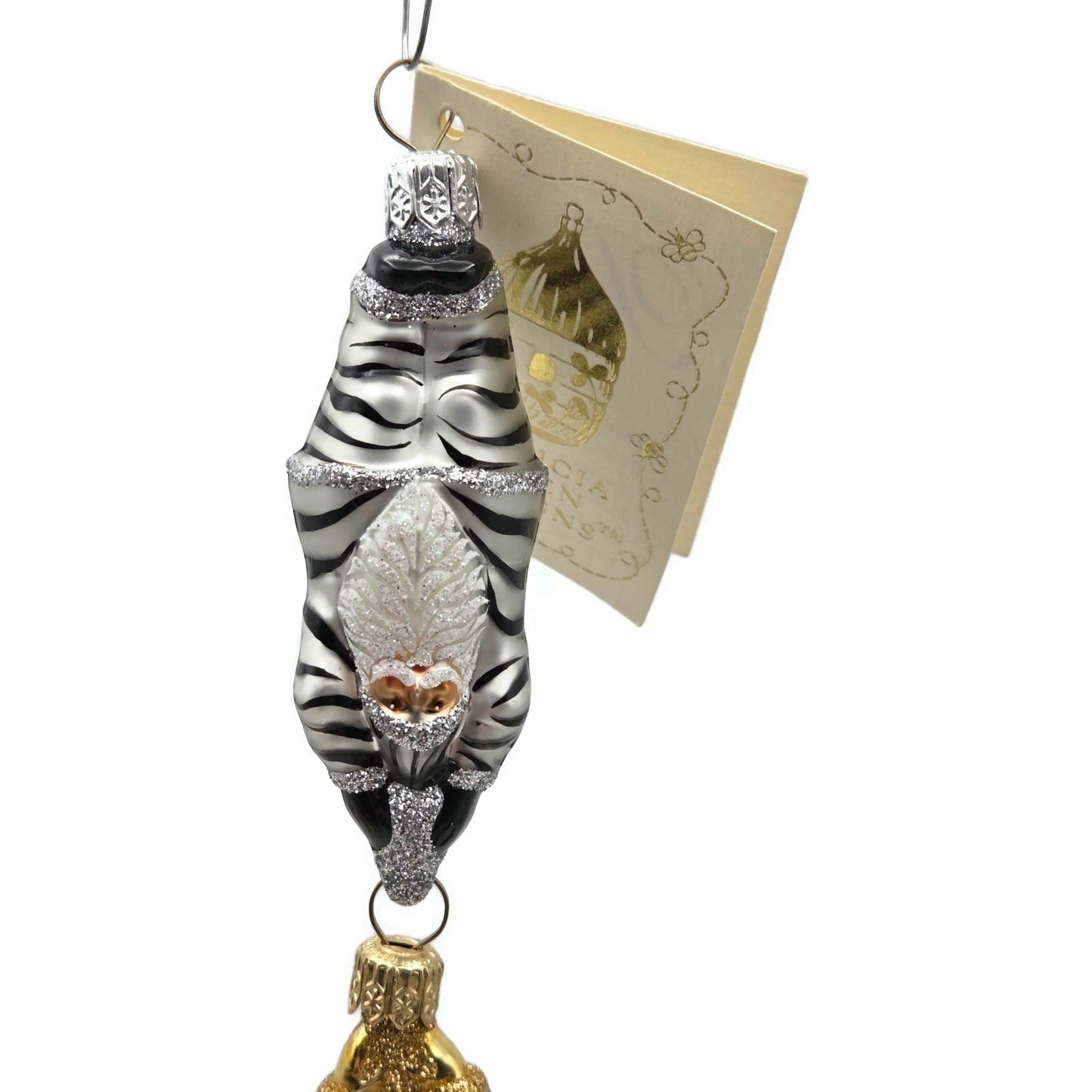Patricia Breen Cirque De Nicoud Linked Santa Leopard Zebra Christmas Ornament