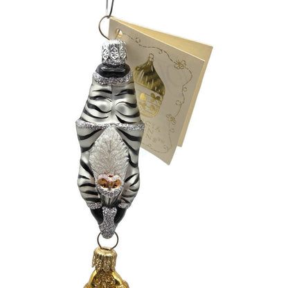 Patricia Breen Cirque De Nicoud Linked Santa Leopard Zebra Christmas Ornament