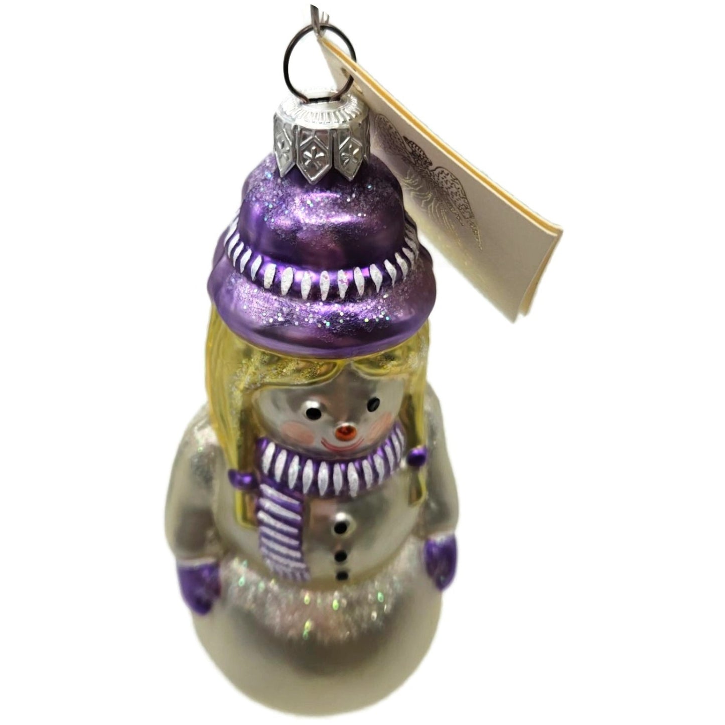 Patricia Breen Snow Woman Purple Winter Scarf Glass Christmas Ornament 9524