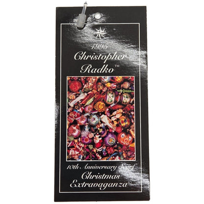 Christopher Radko Signed 1995 Christmas Extravaganza 10th Anniversary Silk Scarf