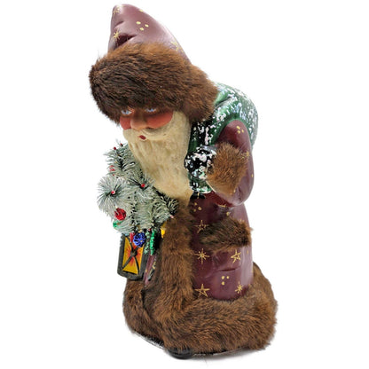 Ino Schaller Santa Claus Red Coat Paper Mache Candy Container Limited Edition