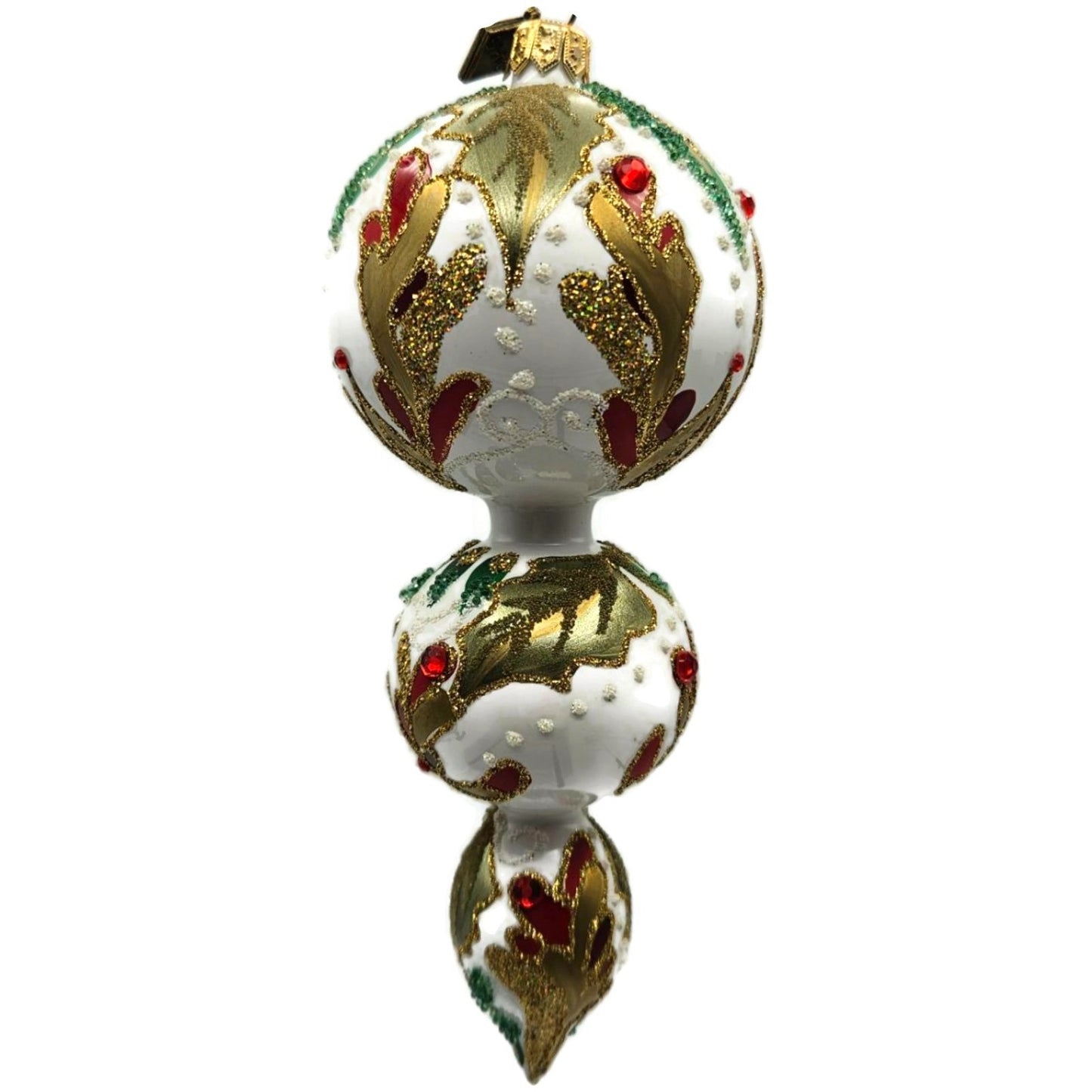 Exarte The Joy of Christmas Profile Gold Red Green Christmas Tree Ornament
