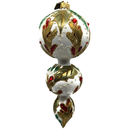 Exarte The Joy of Christmas Profile Gold Red Green Christmas Tree Ornament