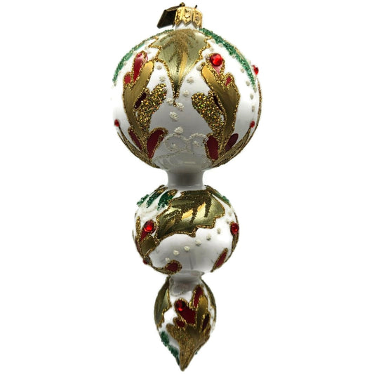 Exarte The Joy of Christmas Profile Gold Red Green Christmas Tree Ornament
