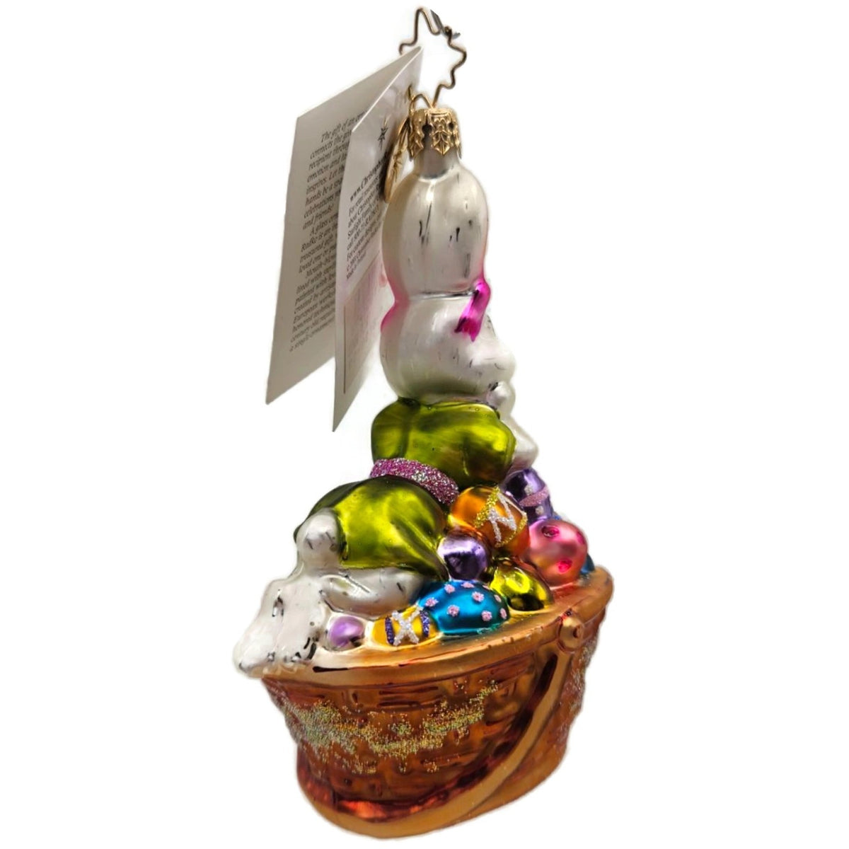 Christopher Radko Bunny Flirt Easter Bunny Egg Basket Ornament 02-0230-0