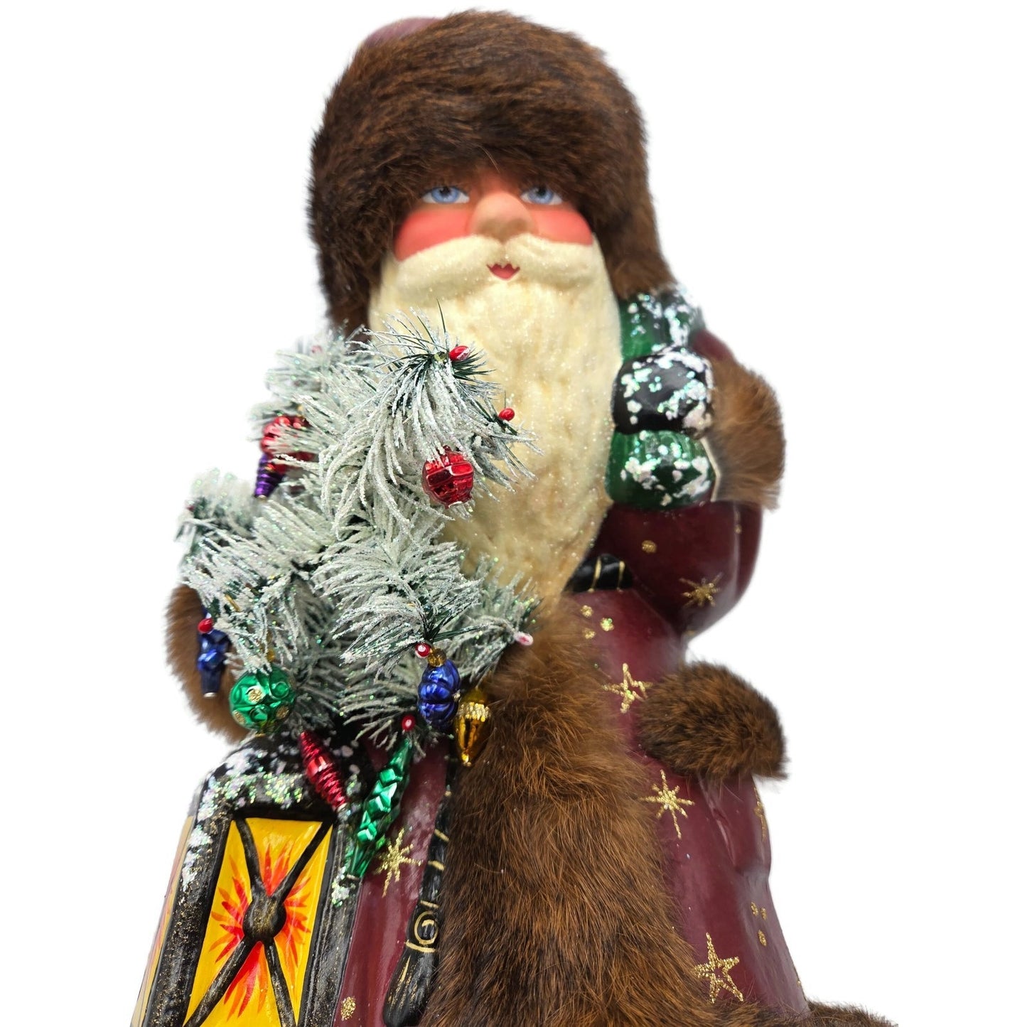 Ino Schaller Santa Claus Red Coat Paper Mache Candy Container Limited Edition