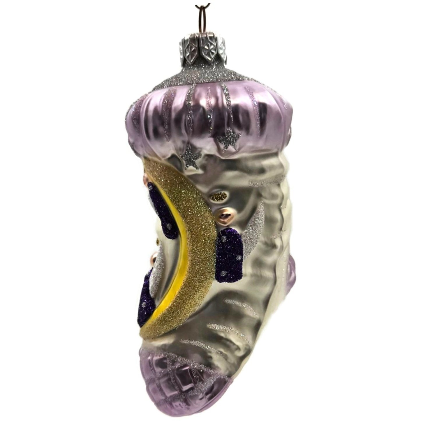 Patricia Breen Angel Stocking Lavender Glitter Stars Christmas Tree Ornament