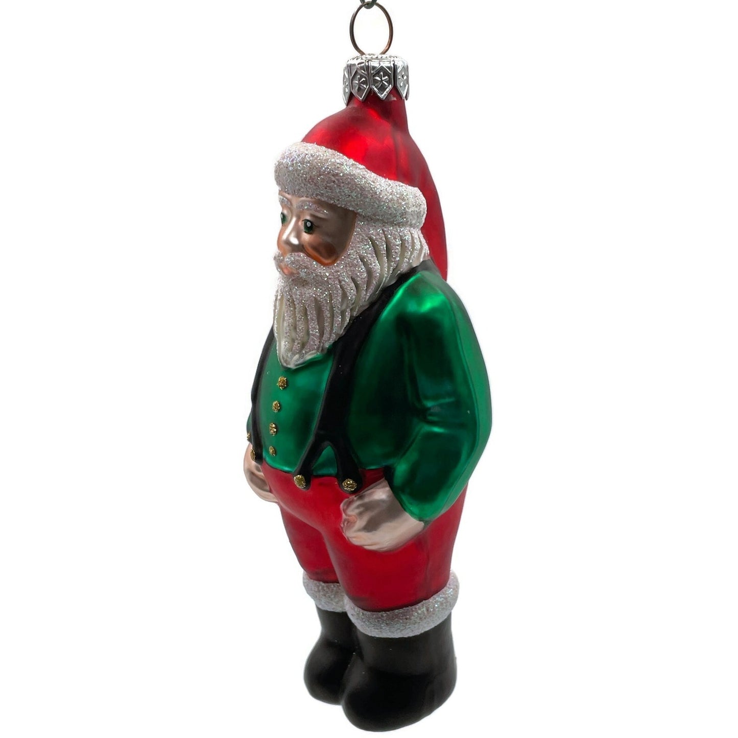 Patricia Breen Workshop Santa Claus Green Shirt Red Hat Pants Christmas Ornament