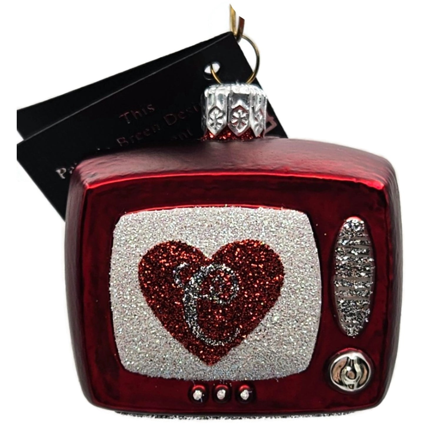 Patricia Breen Nicholas At Night Heart Red Valentines Christmas Ornament Signed