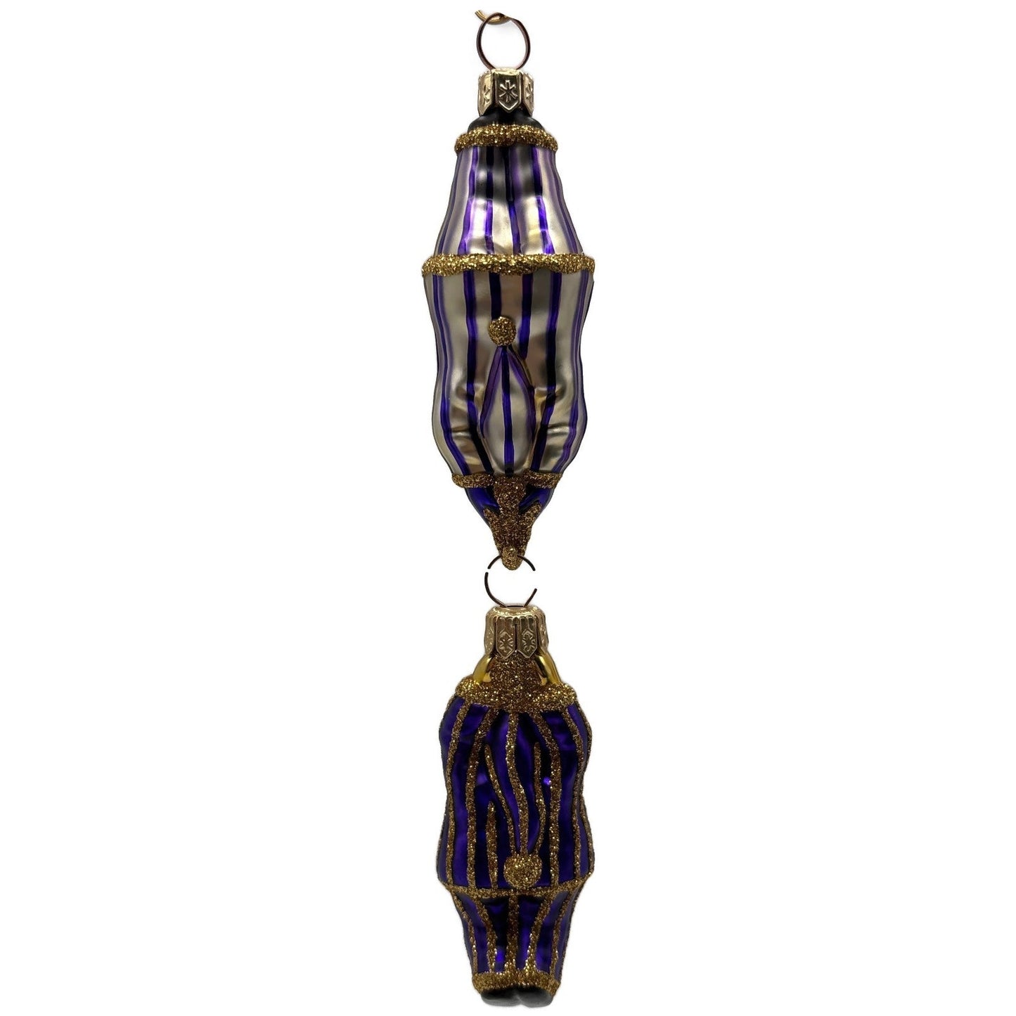 Patricia Breen Cirque De Nicoud Linked Santa Striped Christmas Ornament CATZ