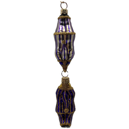 Patricia Breen Cirque De Nicoud Linked Santa Striped Christmas Ornament CATZ