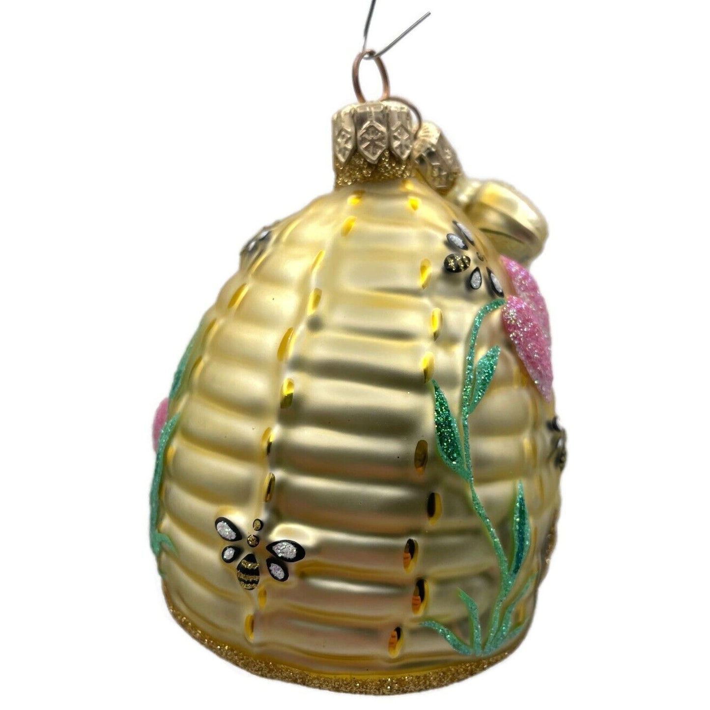 Patricia Breen Wisteria Beeskep Pink Bees Flowers Spring Holiday Tree Ornament