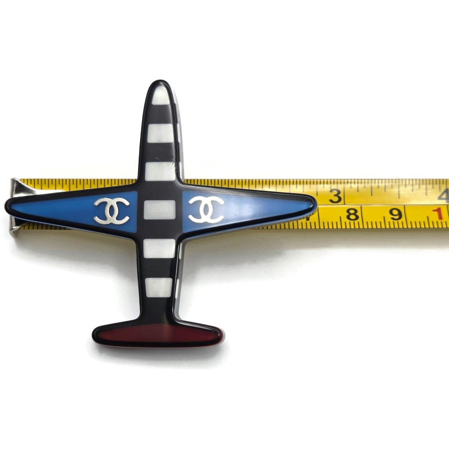 Chanel CC Logo Ski Brooch Black White Gold Snowflake Star Trees 2018 18B Rare