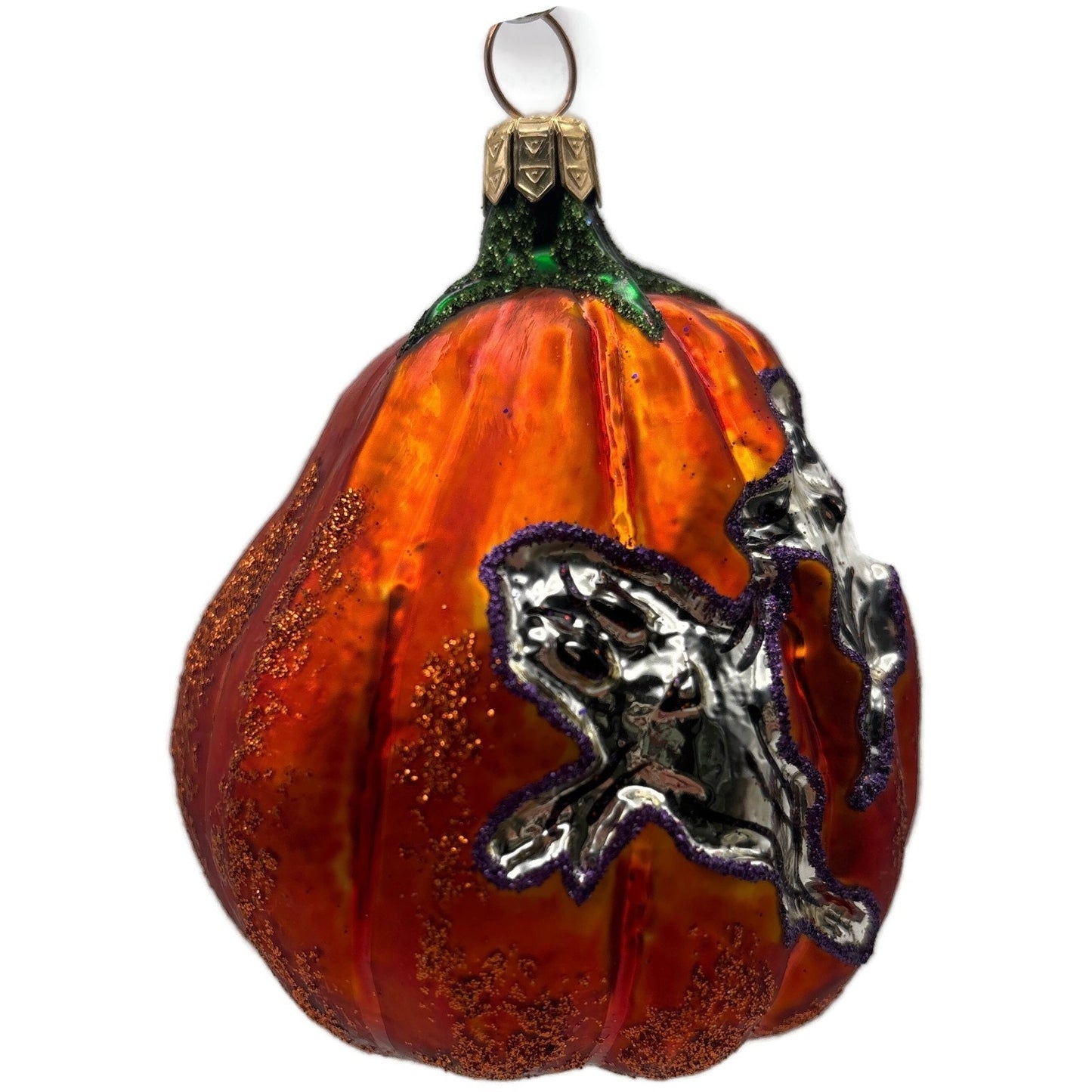 Slavic Treasures Ghastly Gilbert Orange Pumpkin Halloween Ornament 01-449-A