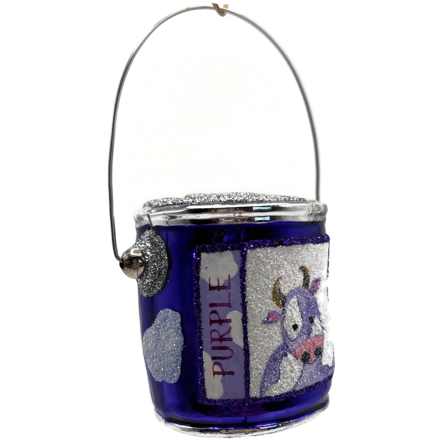 Patricia Breen Colourful Quarts Purple Cow Art Christmas Tree Ornament CATZ