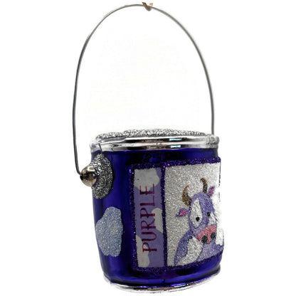 Patricia Breen Colourful Quarts Purple Cow Art Christmas Tree Ornament CATZ