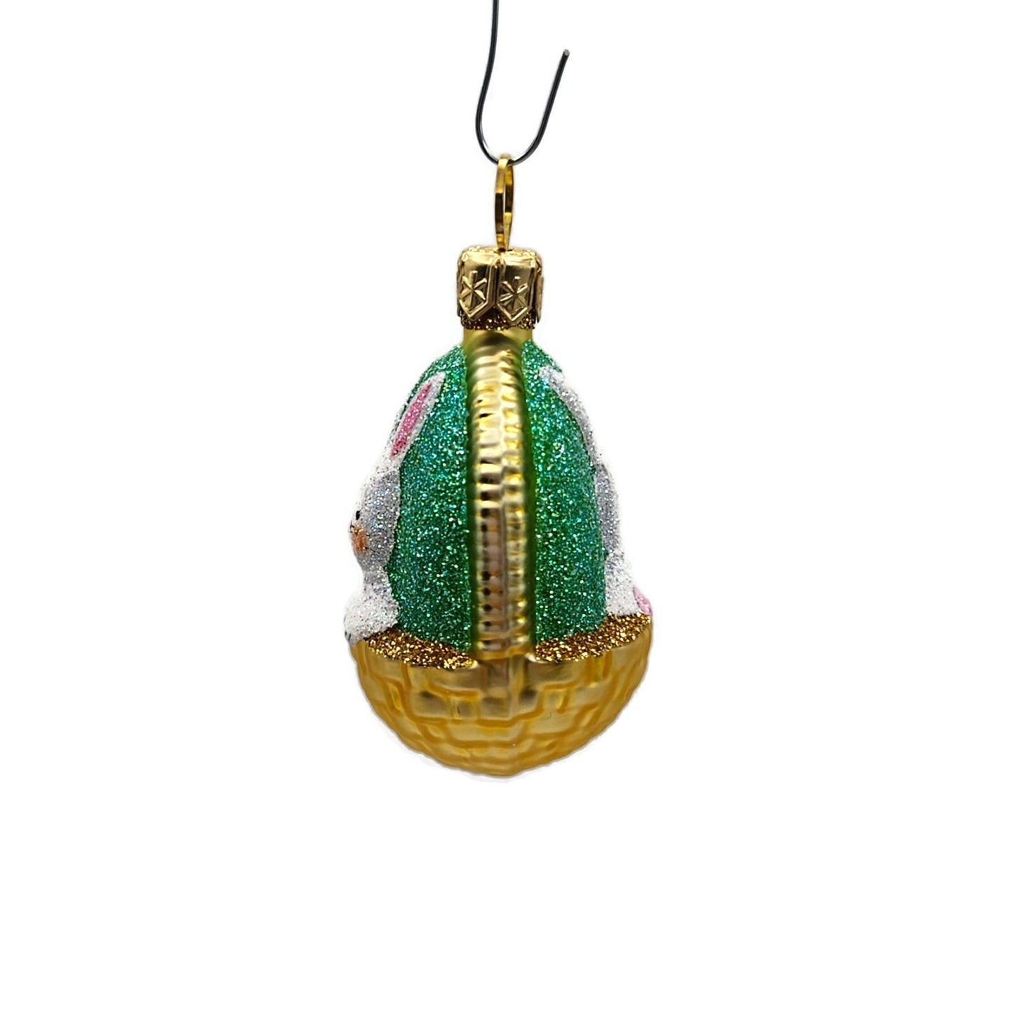 Patricia Breen Bunny Basket Blown Glass Easter Holiday Christmas Tree Ornament