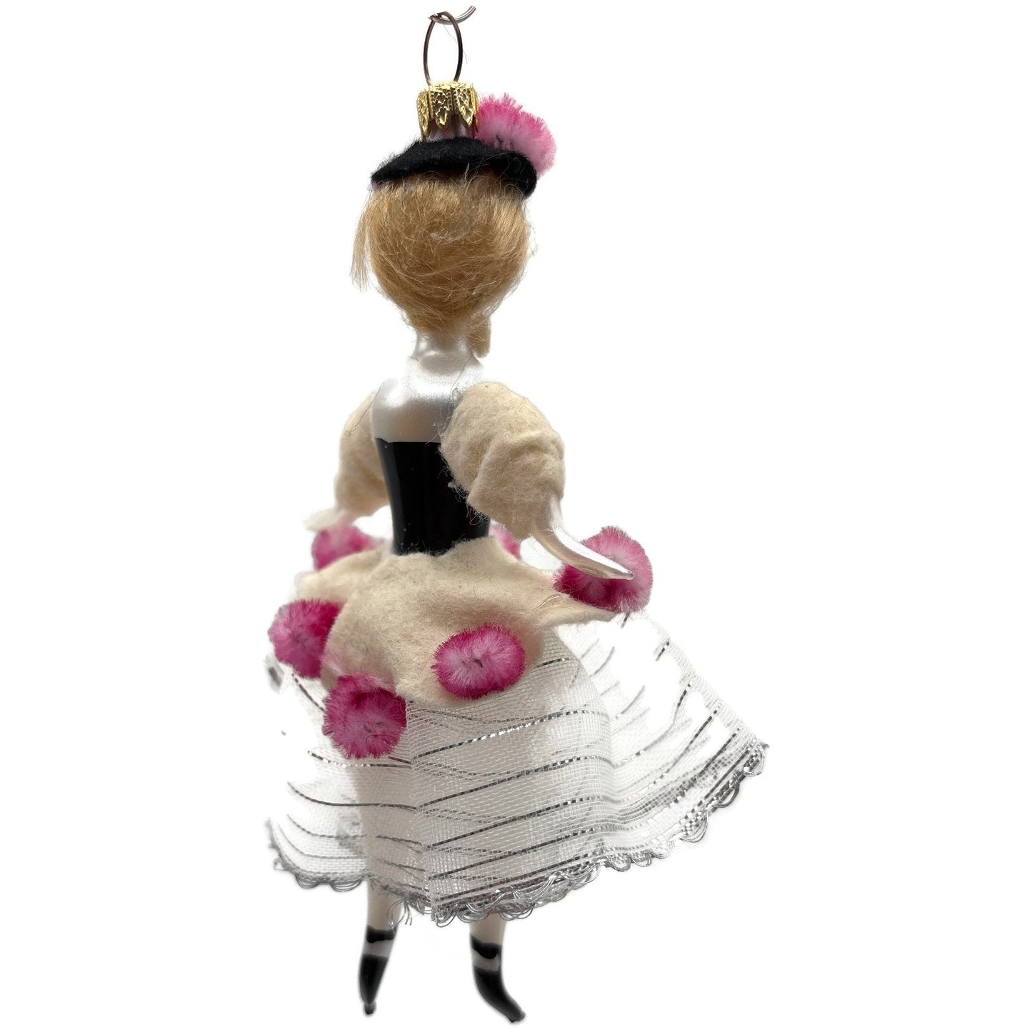 De Carlini Elegant Lady Southern Belle Italian Glass Christmas Ornament