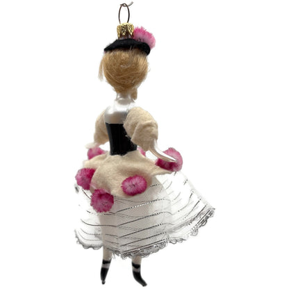 De Carlini Elegant Lady Southern Belle Italian Glass Christmas Ornament