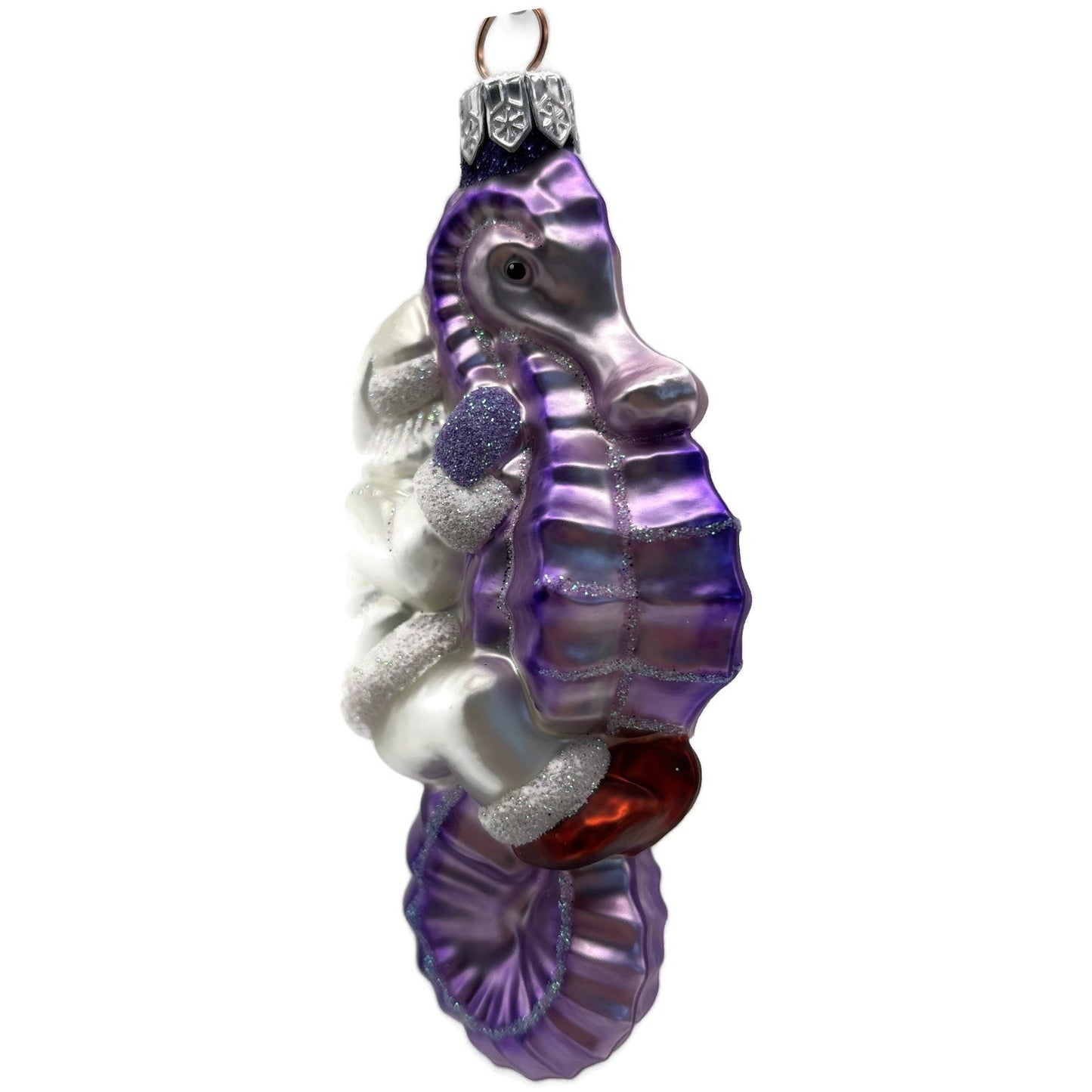 Patricia Breen Hi Ho Santa Purple Pearl Seahorse Nautical Christmas Ornament