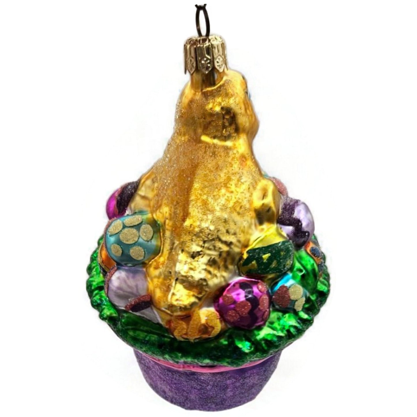 Christopher Radko Spring Derby Chick in a Hat Basket Easter Ornament 982900
