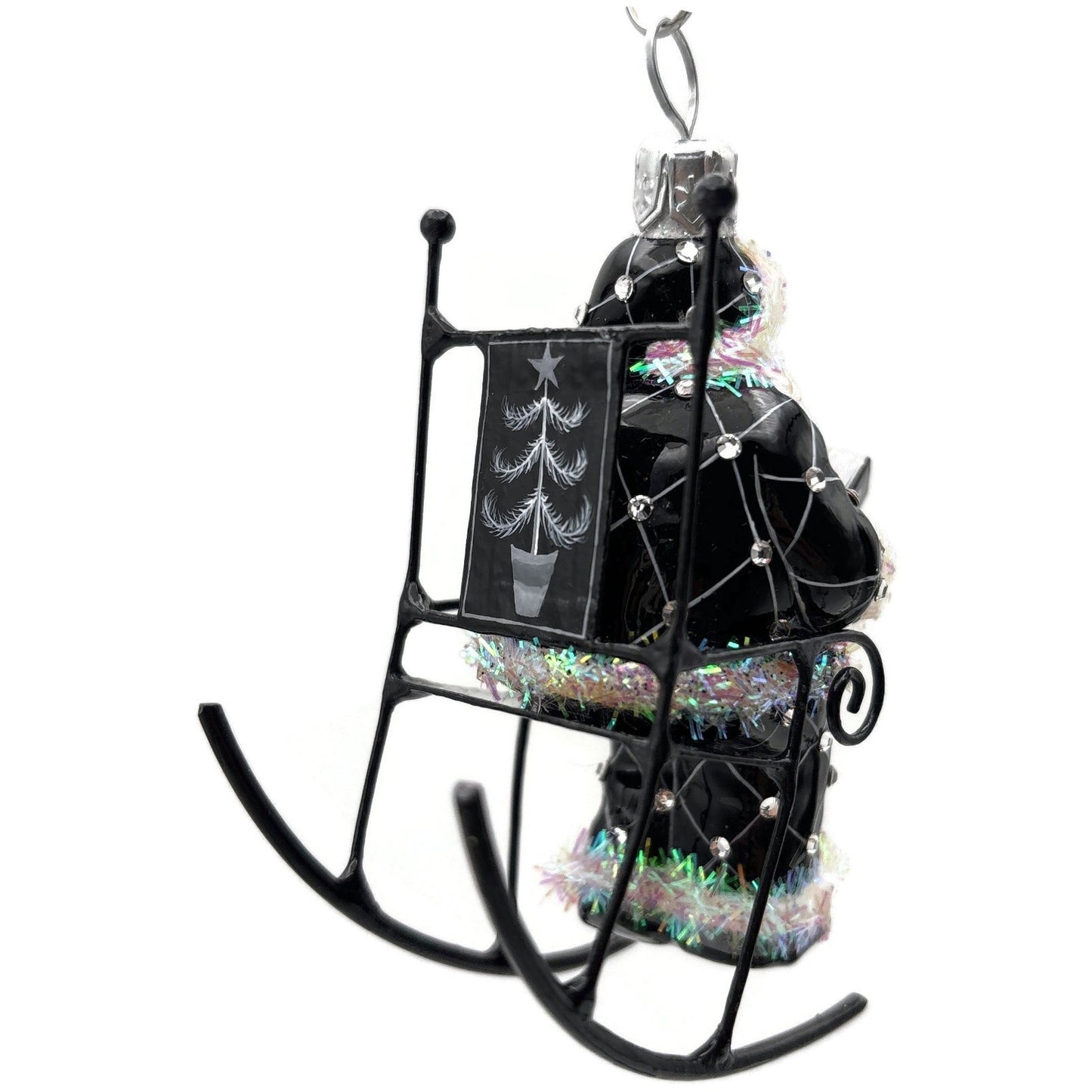 Patricia Breen Fitzgerald Santa Black Rocking Chair Standing Christmas Ornament